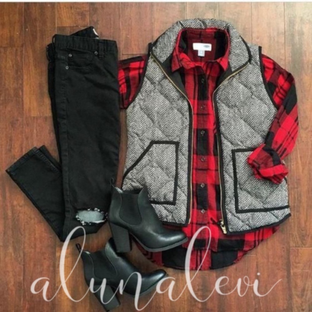 Autumn Love Herringbone Vest